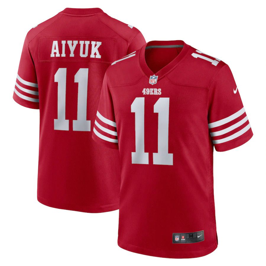 Men San Francisco 49ers #11 Brandon Aiyuk Nike Scarlet Team Player Game NFL Jersey->san francisco 49ers->NFL Jersey